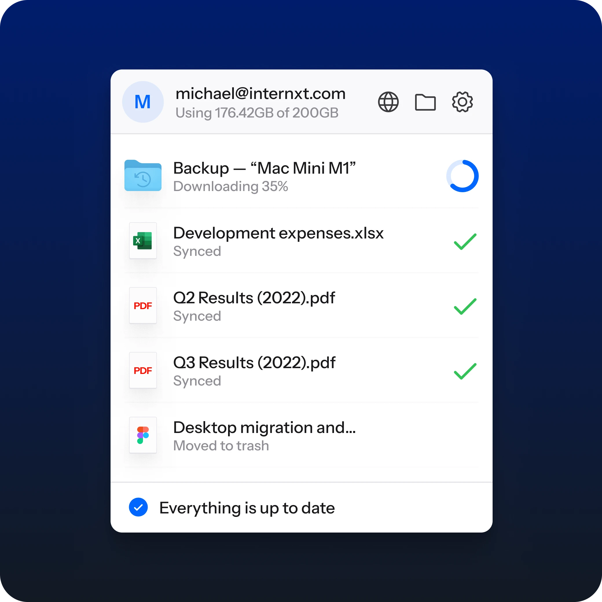 Data backups and recovery image